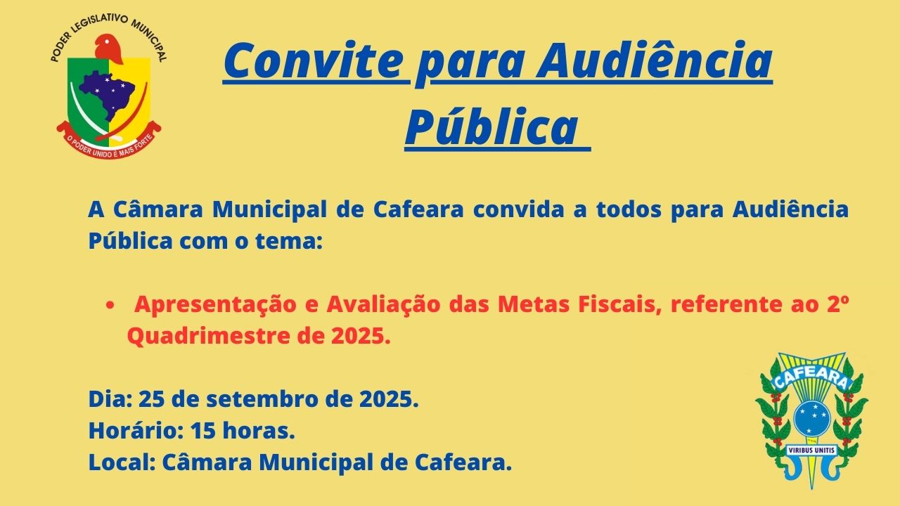 CONVITE PARA AUDIÊNCIA PÚBLICA