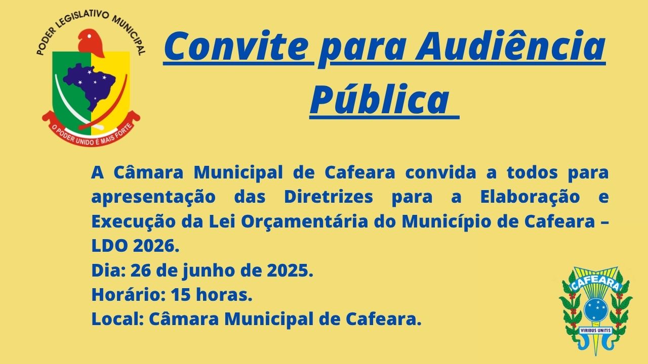 CONVITE PARA AUDIÊNCIA PÚBLICA